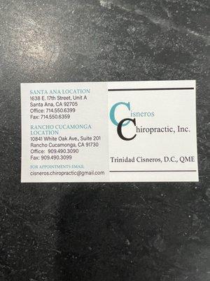 Best chiropractor w/ updated address