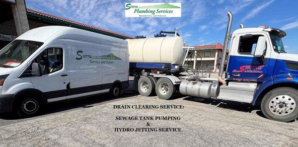 Drain Clearing Service: Sewage Tank Pumping & Hydro Jetting Service