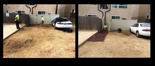 Small gravel walkway created