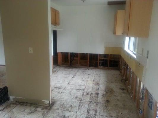 Kitchen after water loss