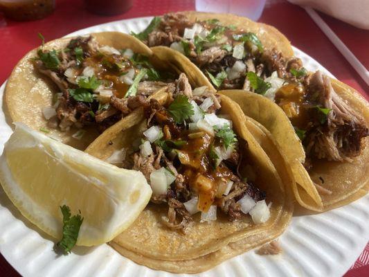 Carnitas taco truck tacos