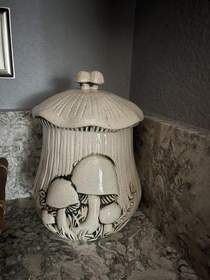 My purchase - a cute 70's mushroom canister - so excited to bring this home