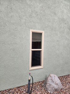 Tan vinyl window