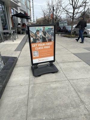 Illegal advertising -  Orangetheory continues to ignore DC law prohibiting advertising in public space