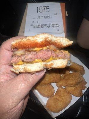 Nasty not fully cooked burger