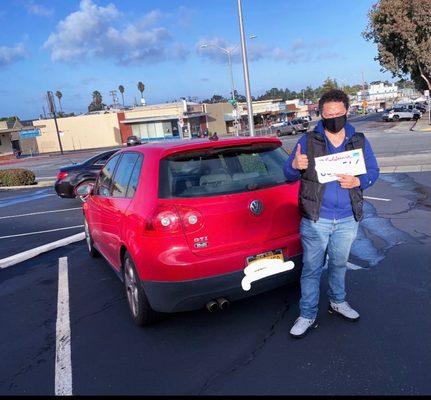 Another happy customer! This gentleman moved from New York to California and needed to transfer his vehicle's plates.We took care of it all!