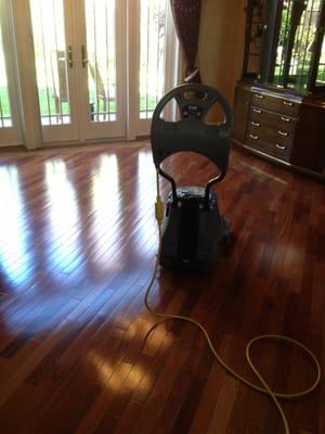 Hardwood floor after deep clean