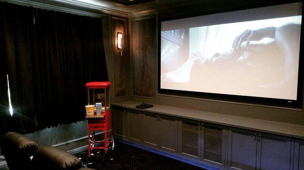 The popcorn machine sure pops doesn't it? One of our client's finished home theater