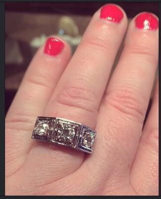 Fragile heirloom family wedding ring rebuilt by Maloy's for my wedding!