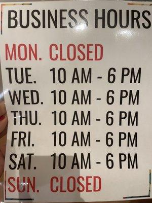 Store hours