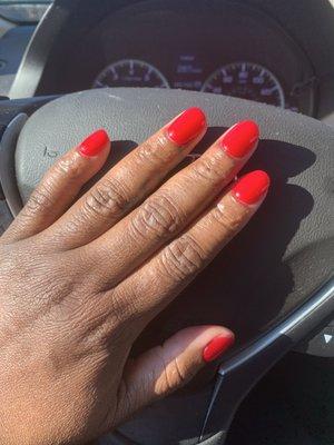 Christmas red  SNS nails by Fernanda