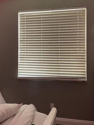 Couldn't wait to get rid of these ugly blinds! Before pic