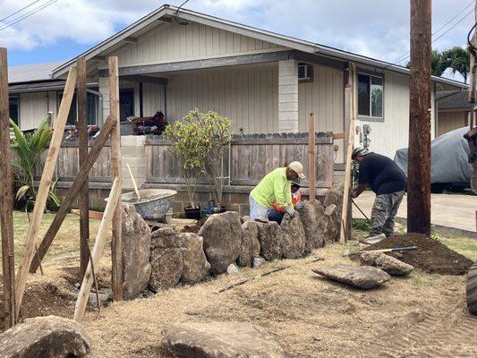 Beginning of new wall going up