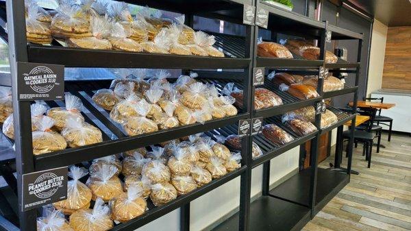 Selection of cookies and bread.