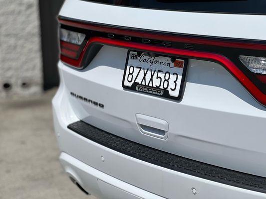 Black and White license plate wrap