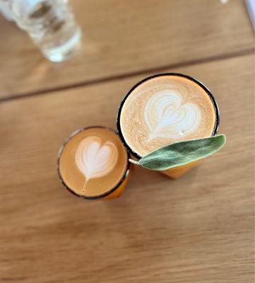 Cortado, Sage and Maple latte (sage was subtle and so good!)