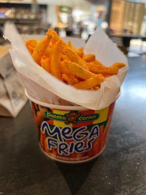 Sour cream & Onion and Cheddar Cheese original fries (mega size)