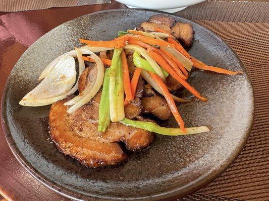 This is the chashu pork (that tastes like bacon) that you eat with the ramen. So crispy, flavorful and delicious.