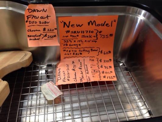 Stainless steel sink.