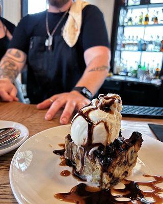 Chocolate croissant Bread Pudding is the star of our dessert Menu !