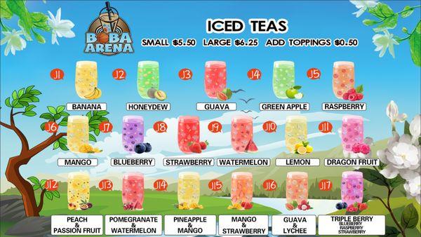 Iced Fruit Teas Menu