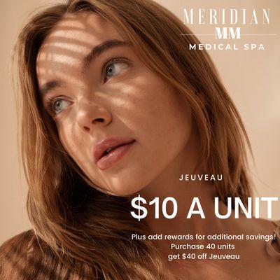 January promo $10 a unit Jeuveau!! Plus get an extra $40 off when you get 40 or more units!