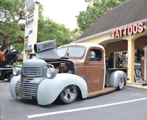 One of the car show entrants from one of our community car show held here at Pinup Tattoo Studio.