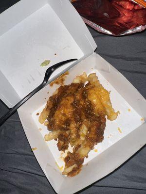 I ordered Chili Cheddar Fries .. and this is what they gave me .. I get these often .. they have never looked like this super disappointed..