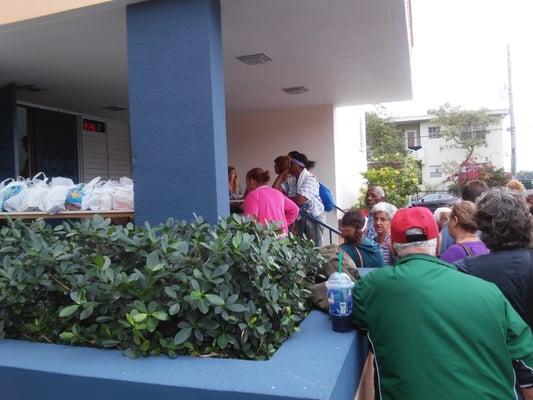 Groceries given away for free, every Saturday morning.