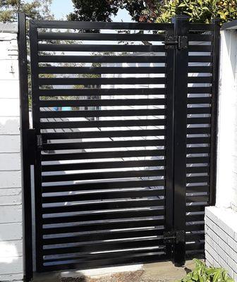 Custom powder coated gate with keypad