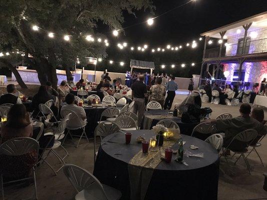 A wedding & reception on the front patio.