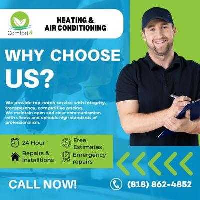 Why choose Comfort 1 Heating & Air Conditioning Services?