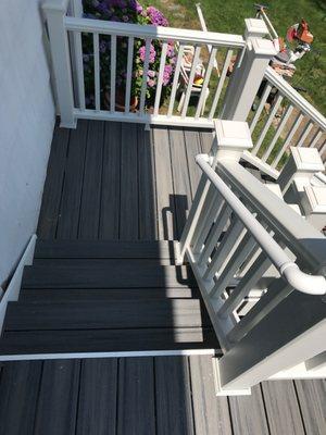 Before and After Deck Installation Using TREX COMPOSITE MATERIALS in Bethel, CT