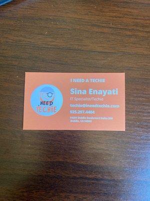 Bussiness card.