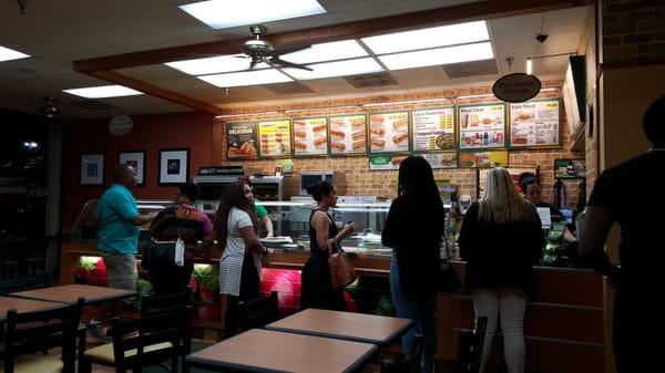 Dinner at subway! It got busy!