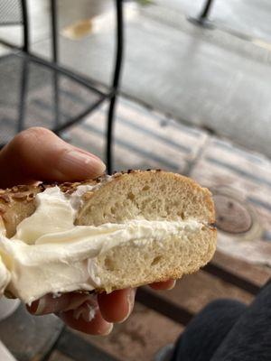 Bagel with cream cheese