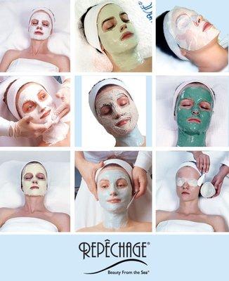 Repechage Facial treatments using eco cert. seaweed and natural plant,fruit ,flower extracts