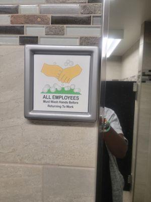 How can female employees wash their hands and work w/o a working sink. Female attendant advised they have hand sanitizer for use.