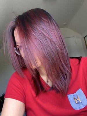 Balayage burgundy