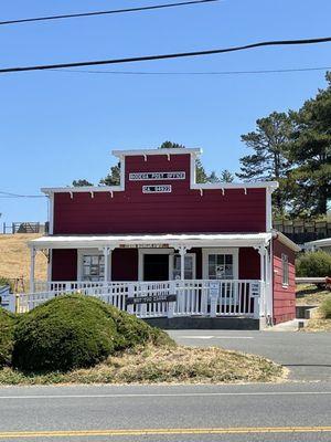 The post office is across the street