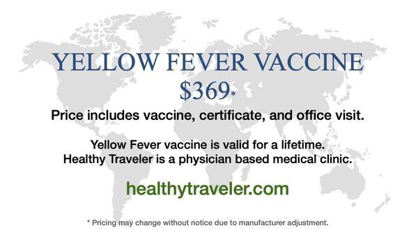 Yellow Fever vaccine is valid for a lifetime.