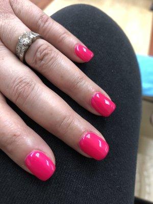 Acrylic nails; gel polish. My favorite color 462