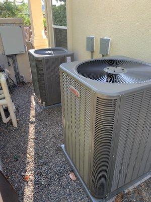 Two new complete lennox air conditioners! Happy home owners in Coto de caza