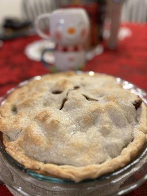 Apple pie!   The flaky crust and tasty apples had me going in for seconds!