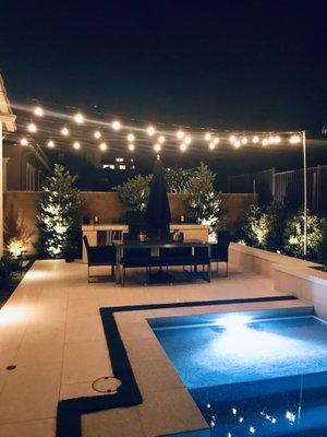 Backyard market lighting and landscape lighting