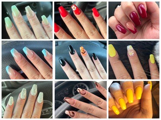 Update of different nails I've gotten done this year