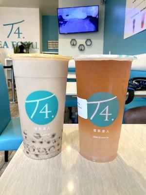 Wintermelon Milk Tea and Elegant Rose Royal Tea, w/ angel pearl