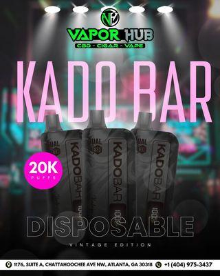 Discover the Kado Bar Disposable at Vapor Hub Chattahoochee! Enjoy the ultimate vaping experience with 20K puffs of smooth satisfaction.