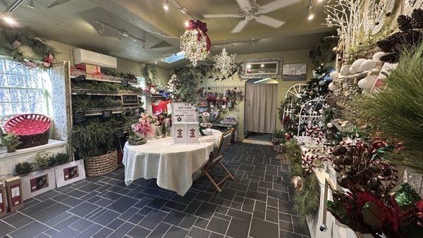 Upstairs wreath room