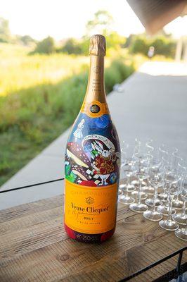 Hand painted magnum champagne bottle